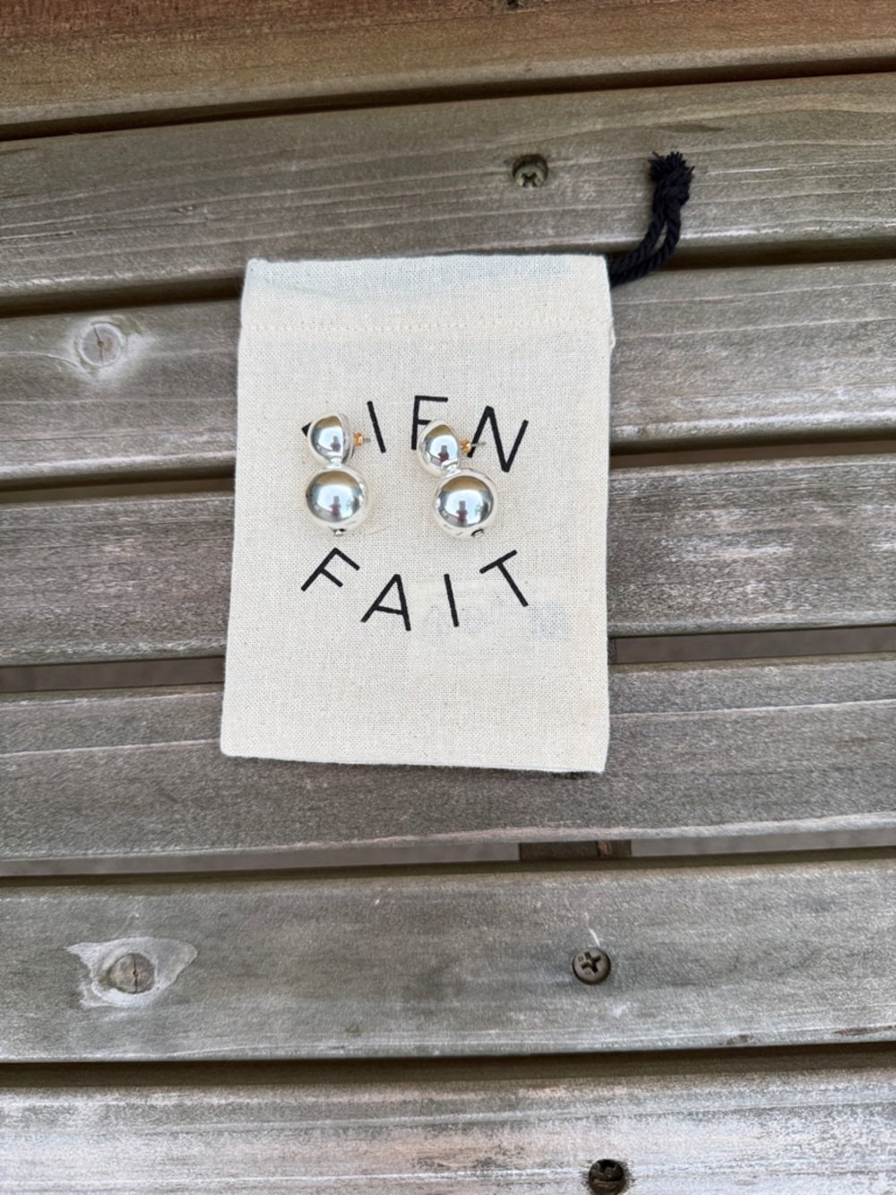 J. Crew Silver Double Ball Stud Earrings